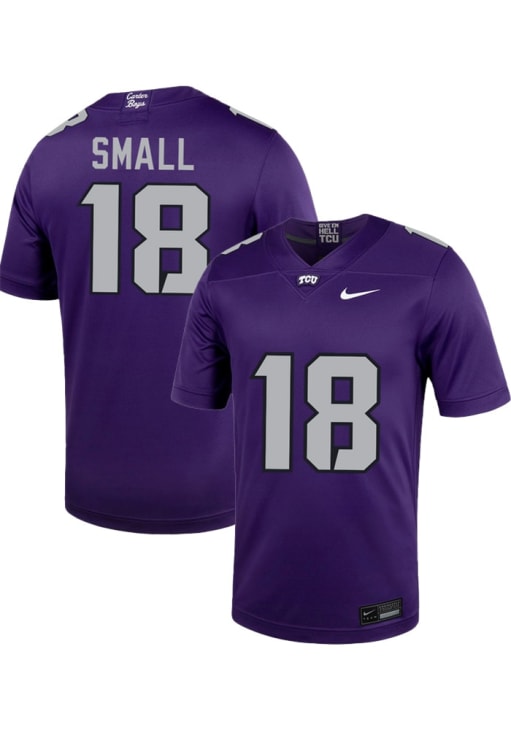Ed Small Mens PURPLE TCU Horned Frogs Football NIL Football Jersey