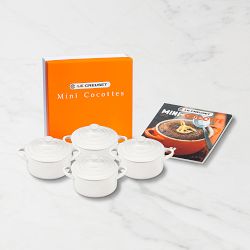 Le Creuset Stoneware 4-Piece Mini Cocotte Set with Cookbook