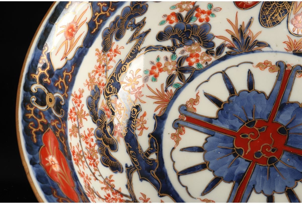 有田焼 古伊万里 冨貴長春 赤絵大鉢 兎 大丼 深鉢 江戸時代 古美術品