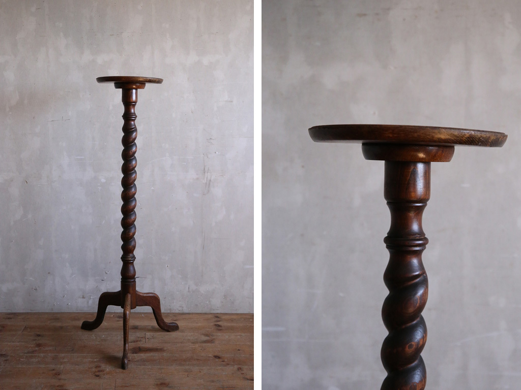 英国アンティーク木製フラワースタンド/花台/燭台/飾り棚/テーブル(91