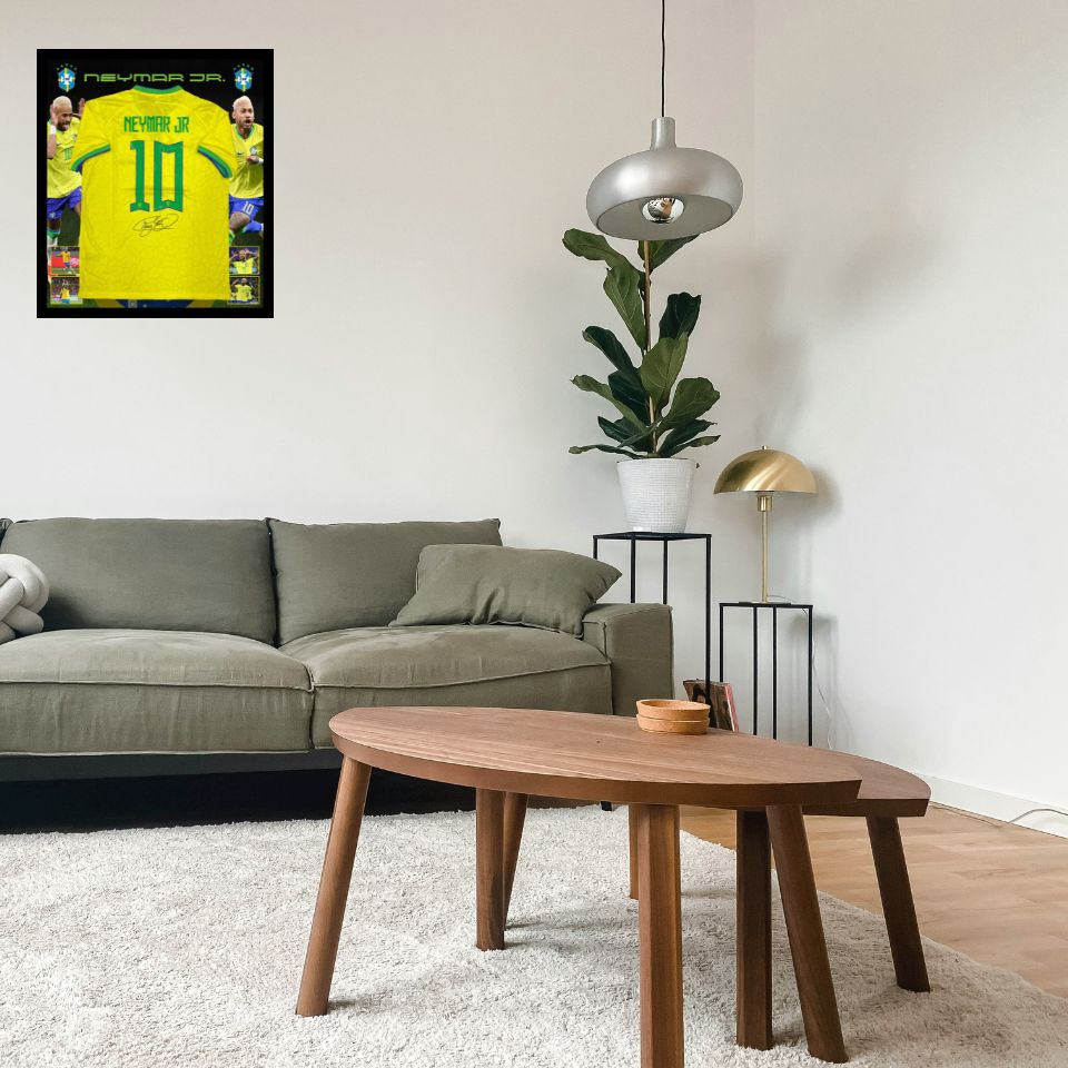 直筆サイン入り】ブラジル代表 ネイマール ユニフォーム（額入り