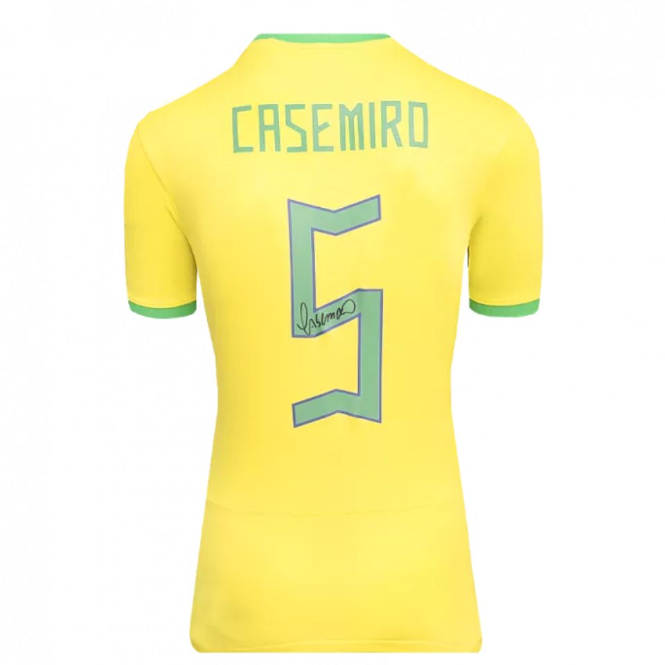 カゼミーロ【直筆サイン入り】ブラジル代表ホームユニホーム（フレーム