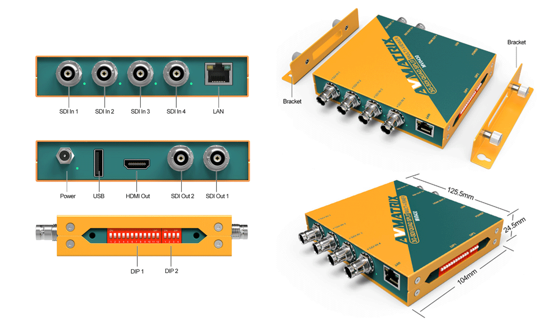 MV0430 | 4系統SDI入力マルチビューワー | AVMATRIX