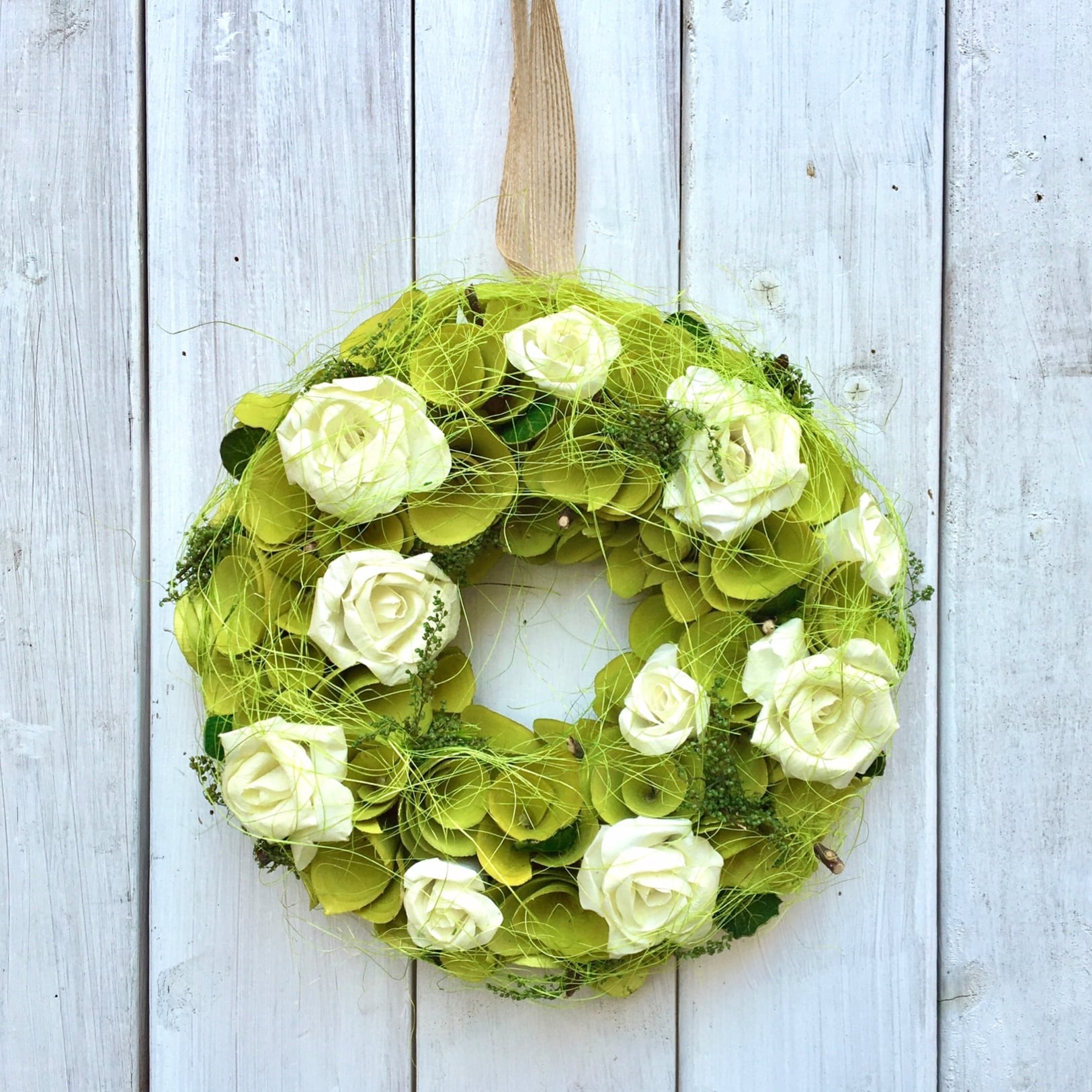 新緑なローズリース ナチュラルリース オールシーズン 春夏秋冬 ギフト