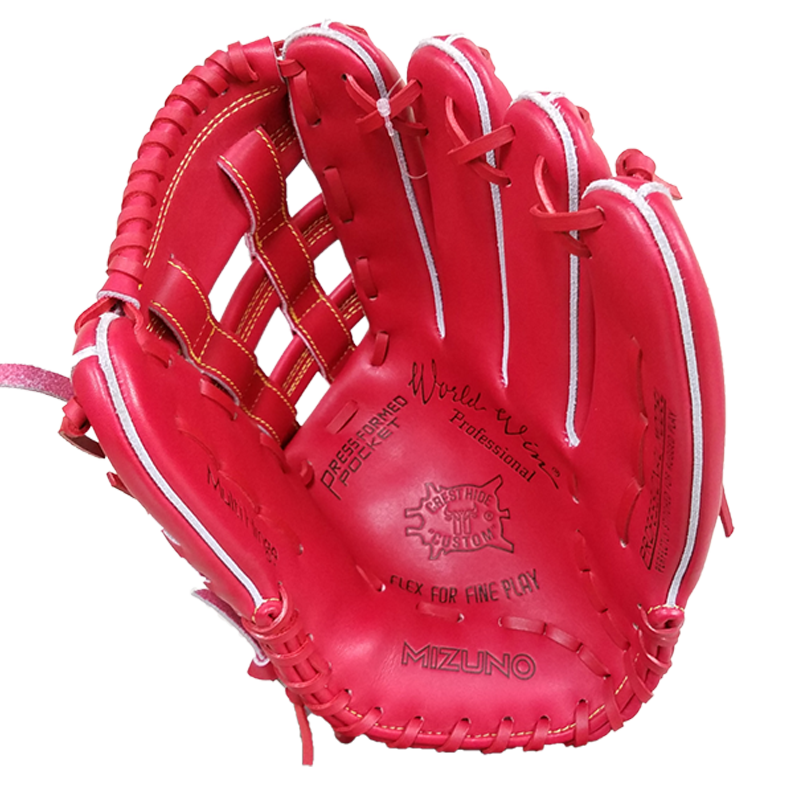 ベースマン、赤カップ完全限定ミズノ復刻軟式グラブ。70〜80年代の