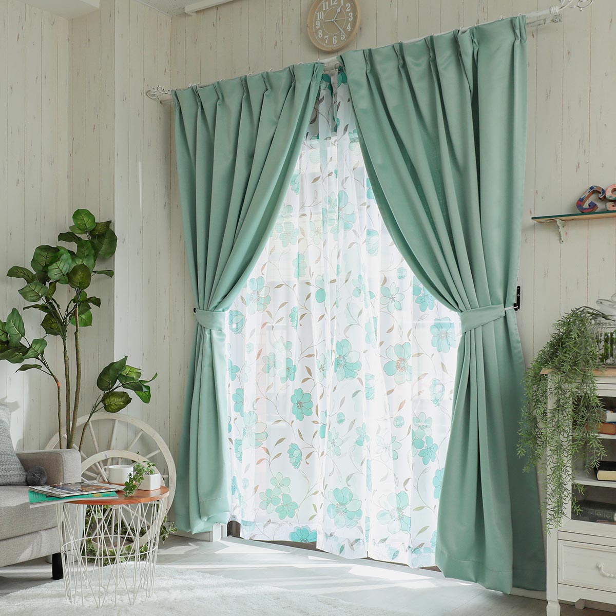 ドレープ+レース4枚組】サイズ限定でお買得！新生活におすすめの既製