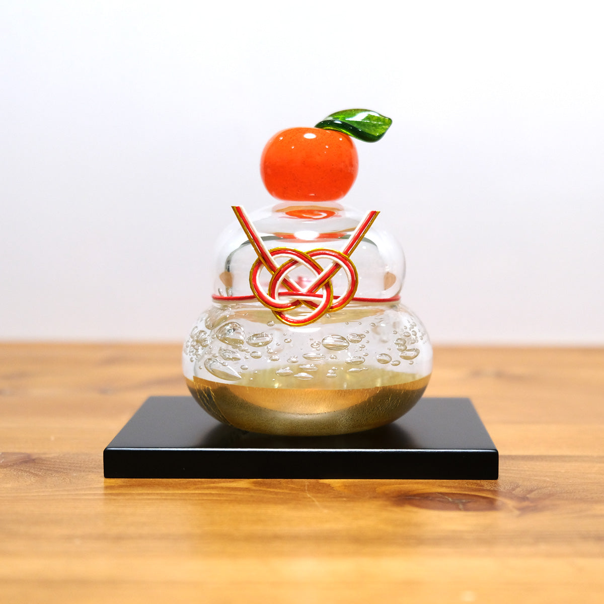 ガラスの鏡餅（M） glass calico グラスキャリコ ハンドメイド ガラス