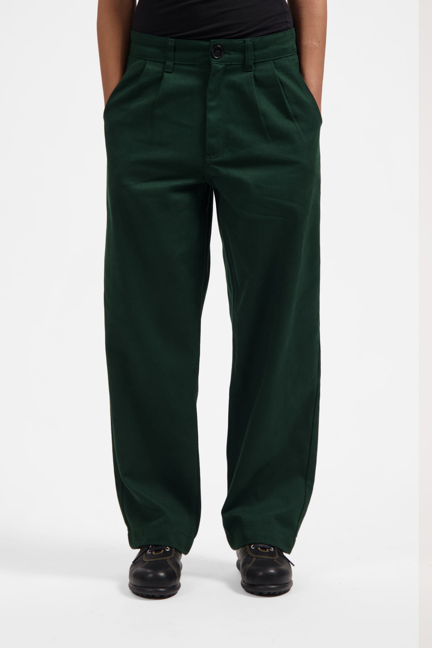 Dark Green Wide Fit Pants