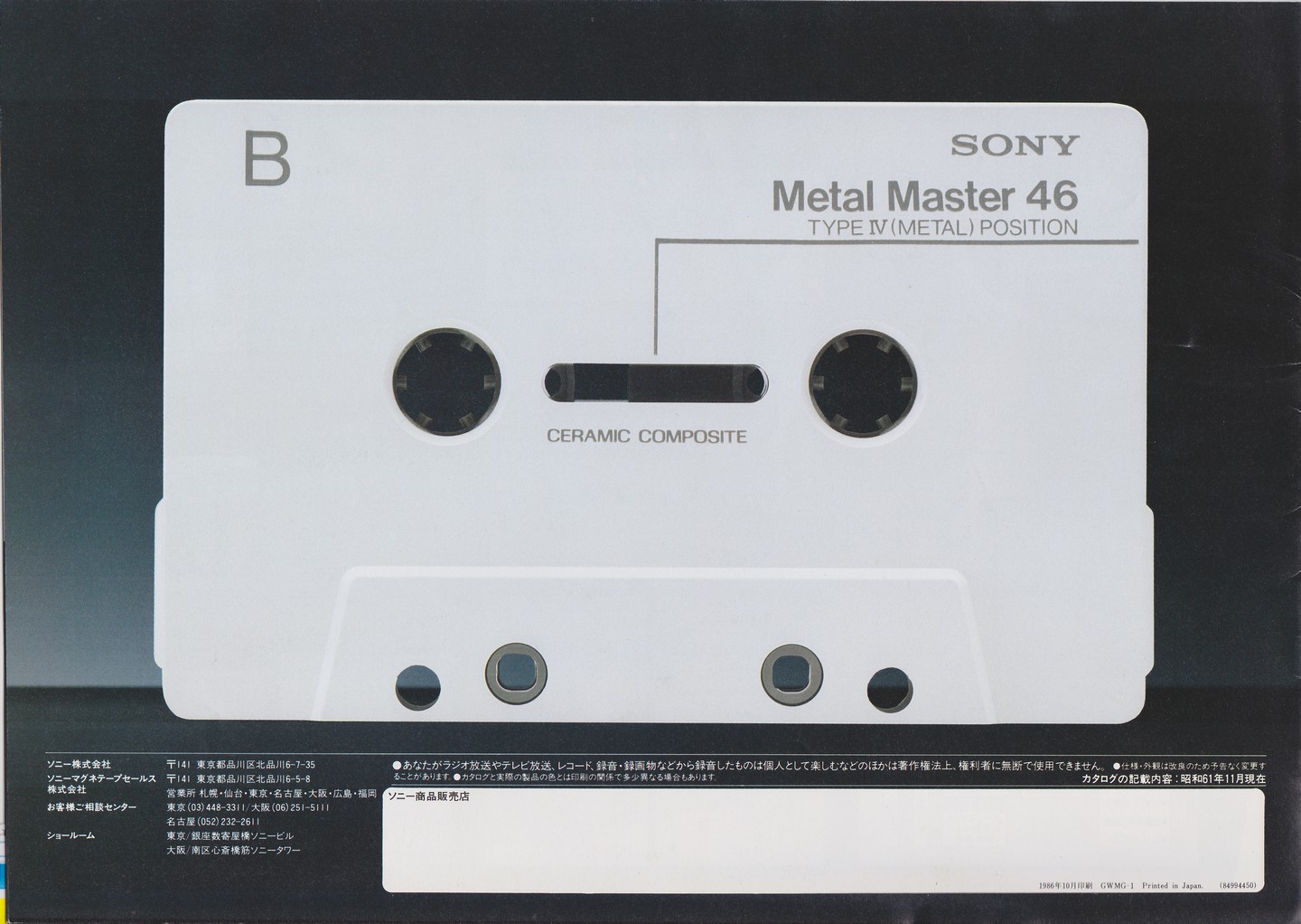 Metal Master 1986年11月 | ソニー坊やと呼ばれた男
