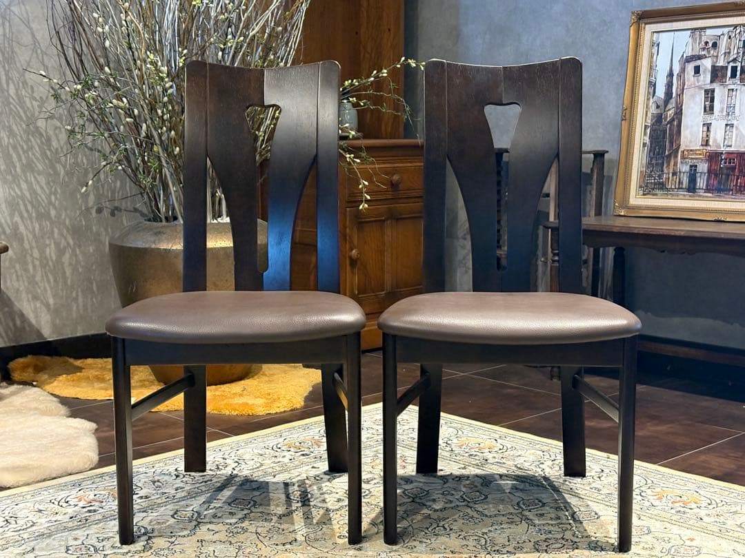 ②karimoku カリモク ダイニングチェア リビングチェア 合皮レザー YN