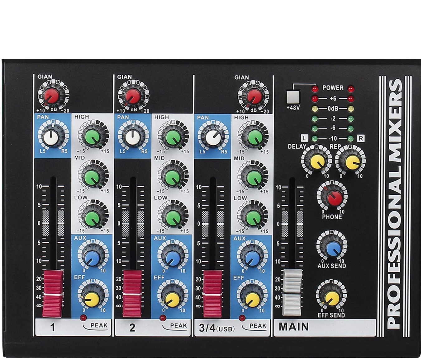 BT-34MX 4-Channel Professional Audio Mixer Sound Board Console