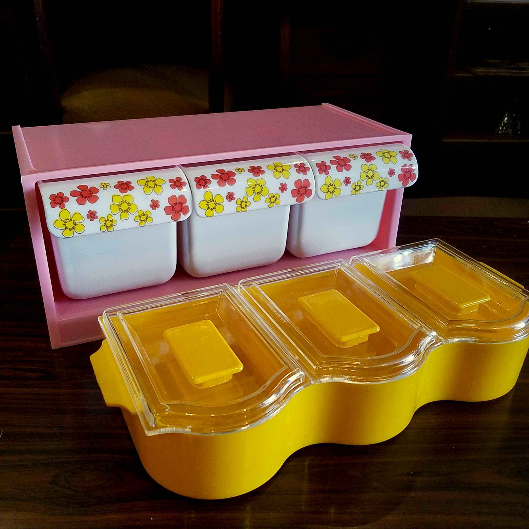 昭和レトロポップな花柄の調味料入れ＆ポット - [Sold Out]過去の販売商品