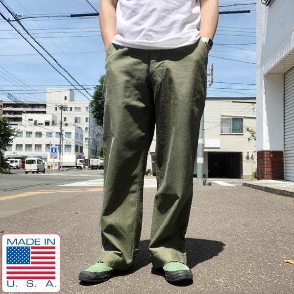 40's/USA製/実物/米軍/US ARMY/M-45/フィールドパンツ/緑系【実寸W30