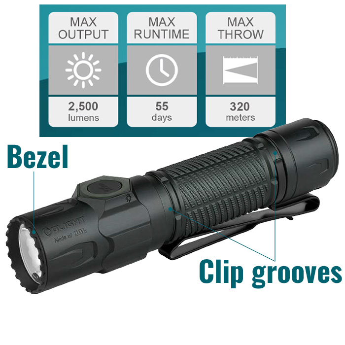 Olight Warrior Ultra Rechargeable Flashlight | 2500 Lumens