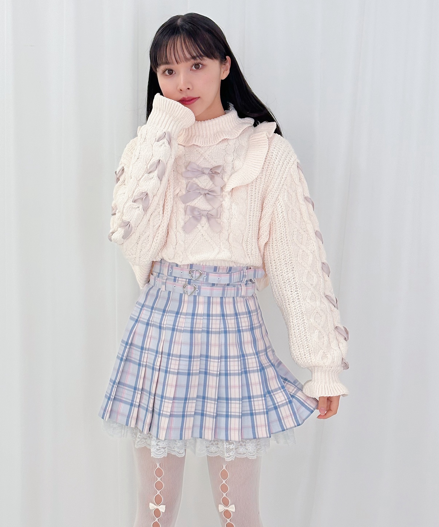 インナーパンツ付きダブルベルトプリーツスカート – BUNNY APARTMENT