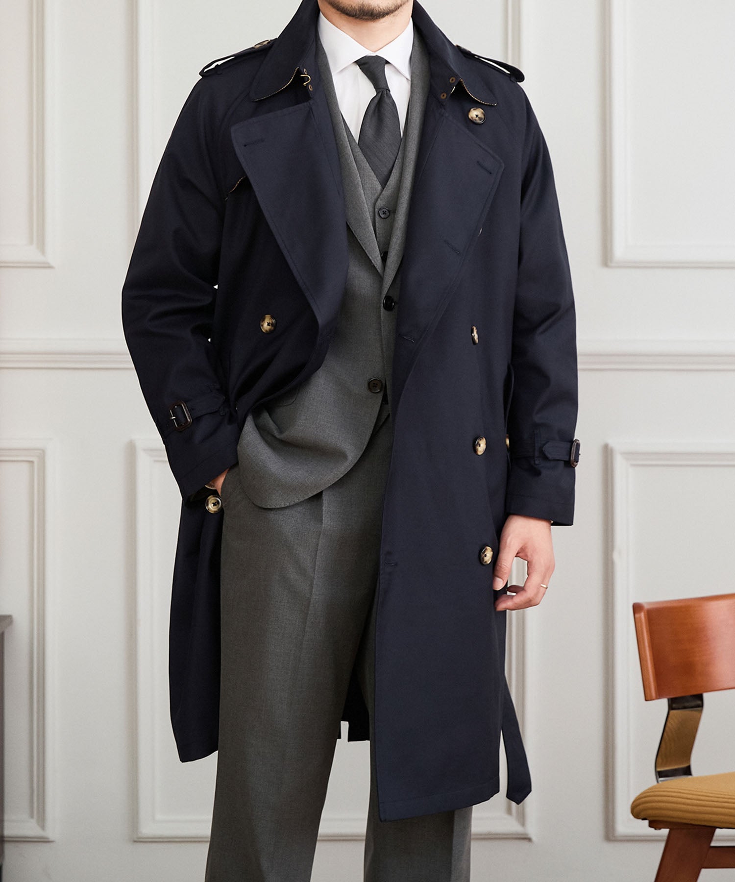 レギュラーフィット エポーレット ガンフラップ コットンギャバジン