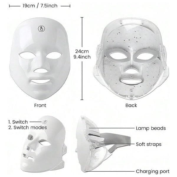 7-in-1 LED Light Therapy Wireless Face Mask – Showcase