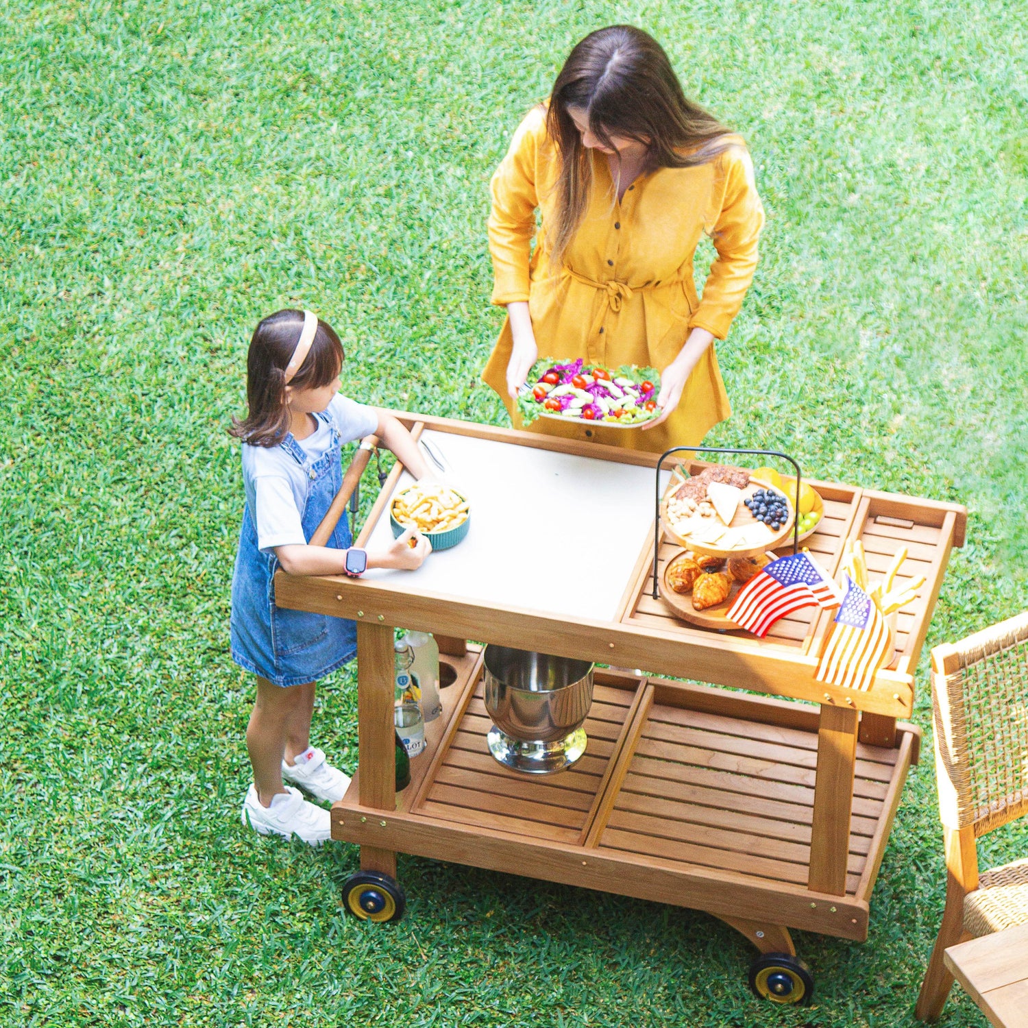Richmond Teak Wood Outdoor Kitchen Cart | Cambridge Casual