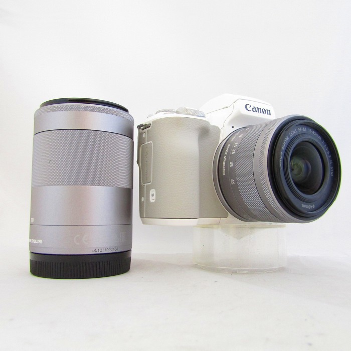 中古】(キヤノン) Canon EOS KISS M ダブルズームキツト ホワイト