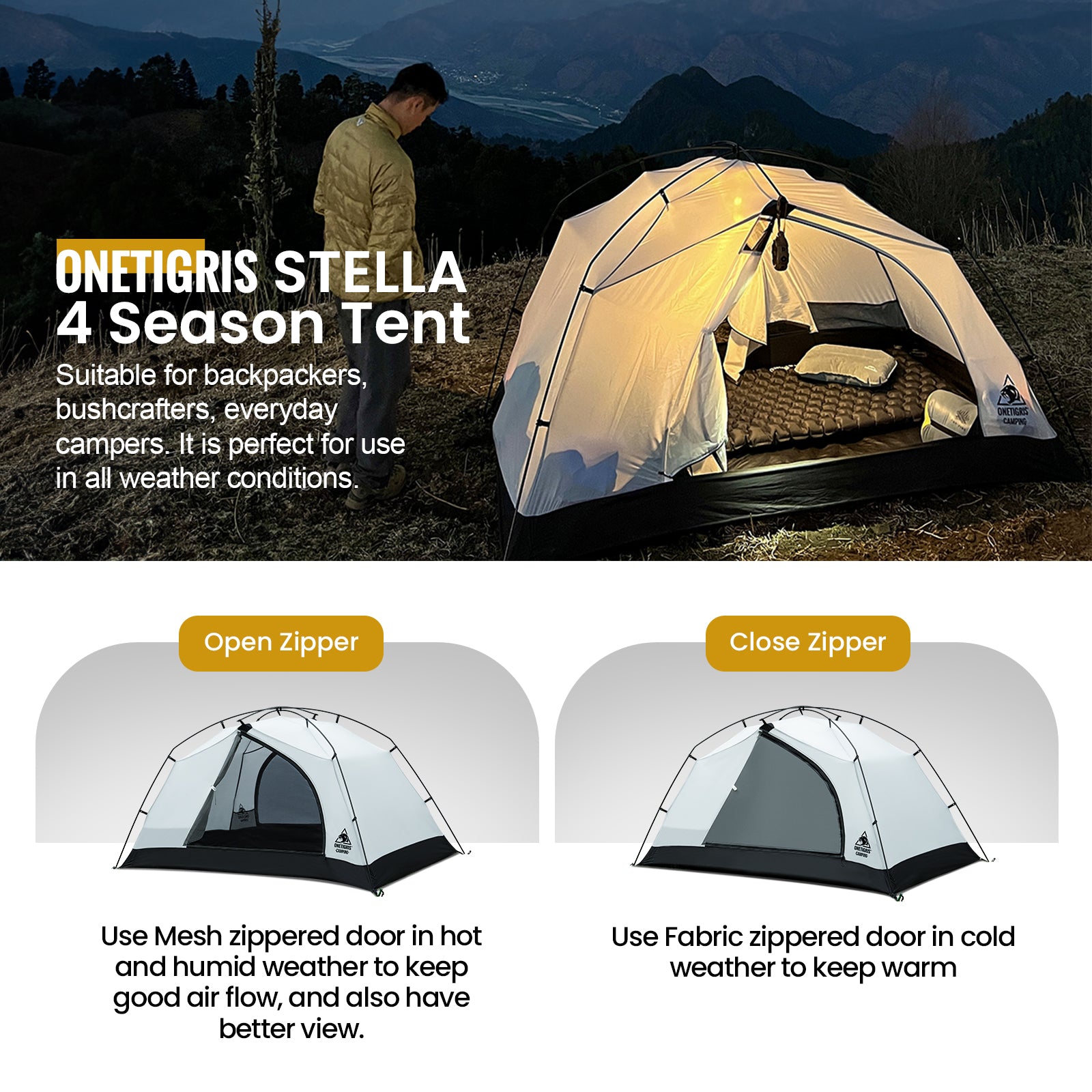 STELLA Camping Tent | OneTigris Camping