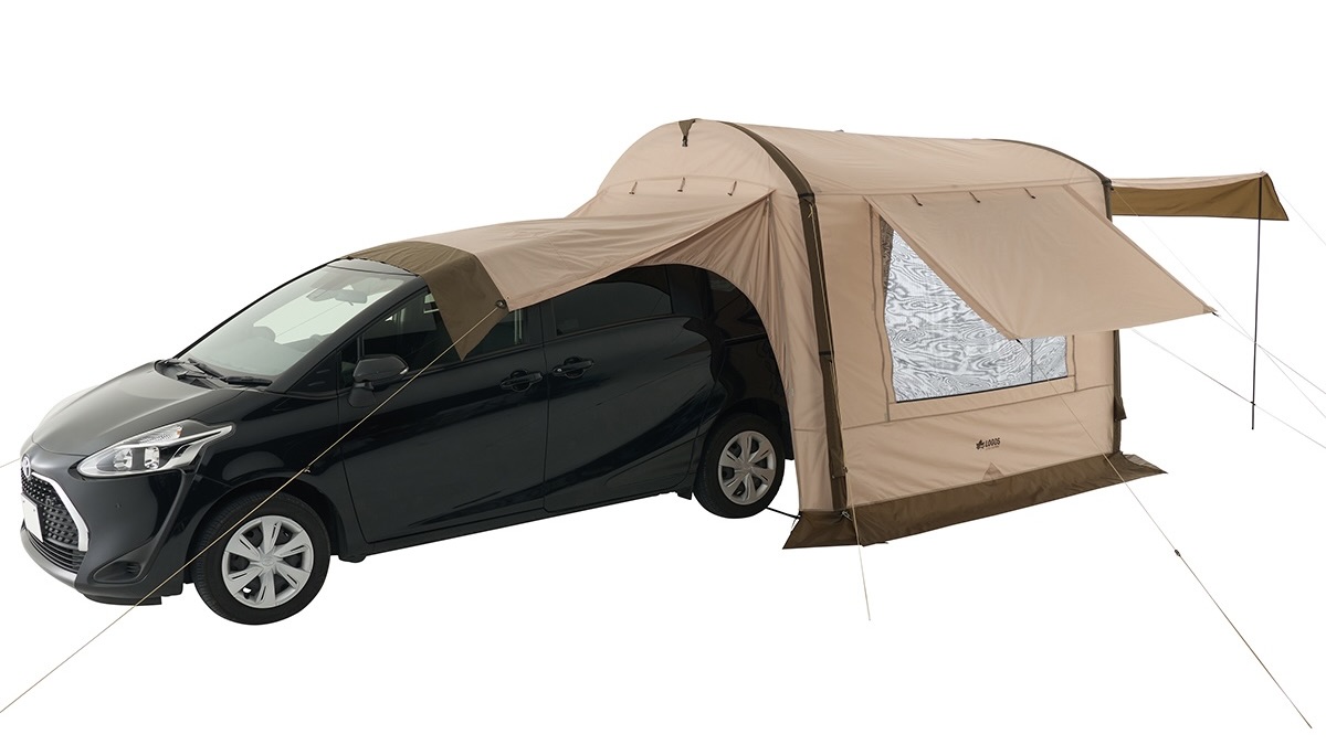 ロゴスから車と連結可能なエアチューブ式シェルター「Tradcanvas エア