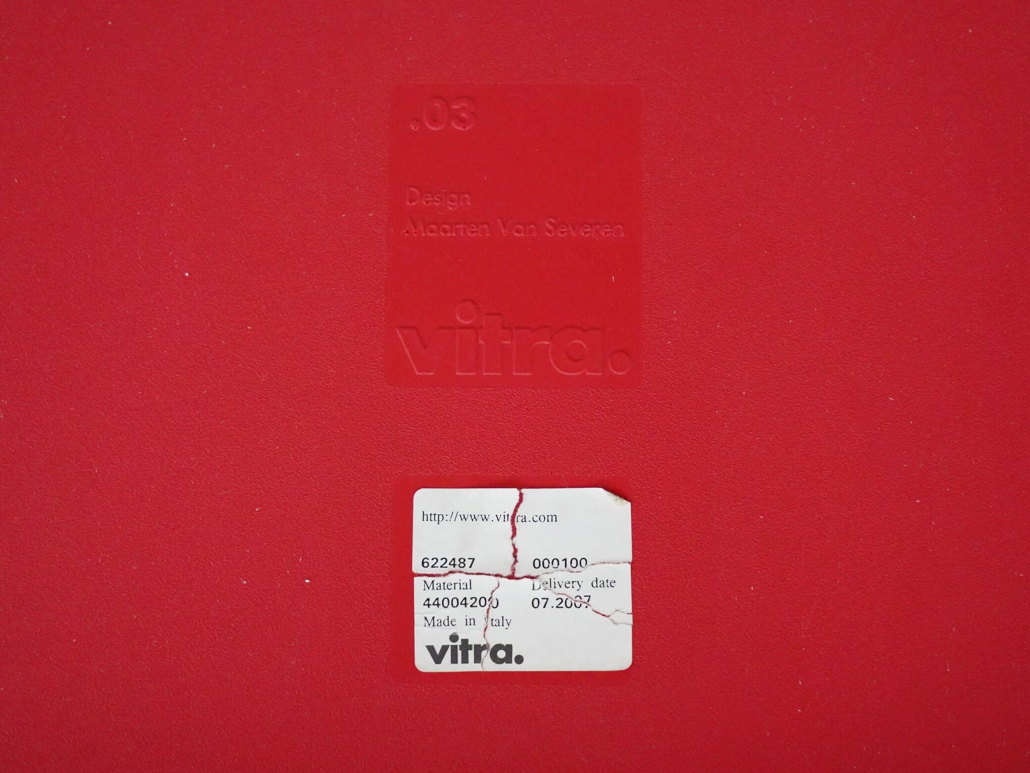 03 ゼロスリー ヴィトラ レッド 赤 マールテン・ヴァン・セーヴェレン