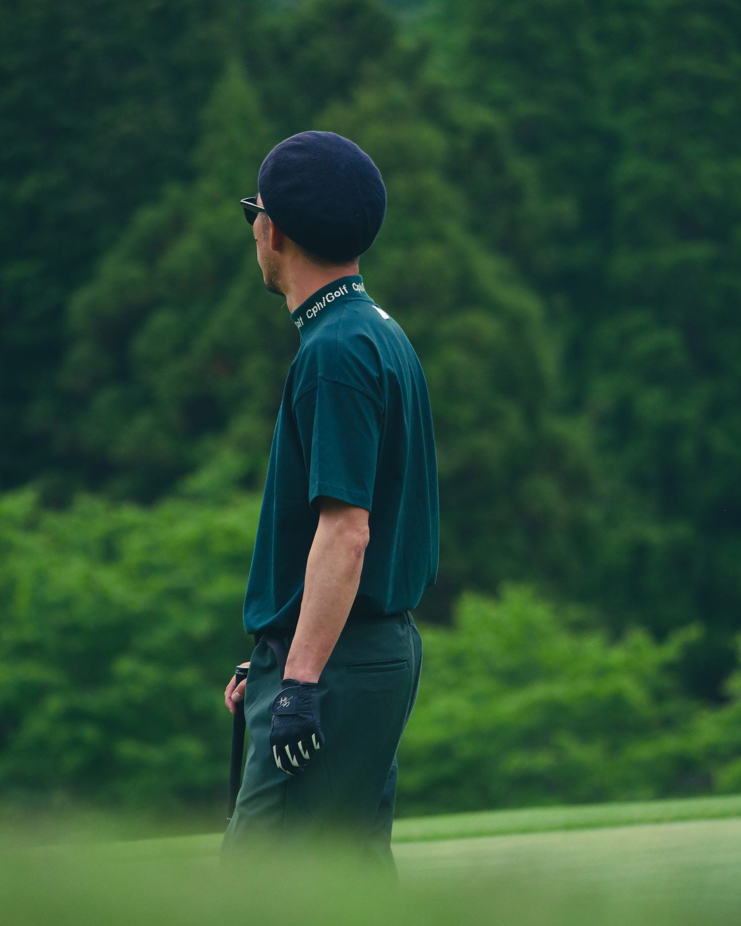 Cph/Golf™️ #JACQUARD LOGO MOCK NECK TEE - GREEN - – Cph/Golf™︎