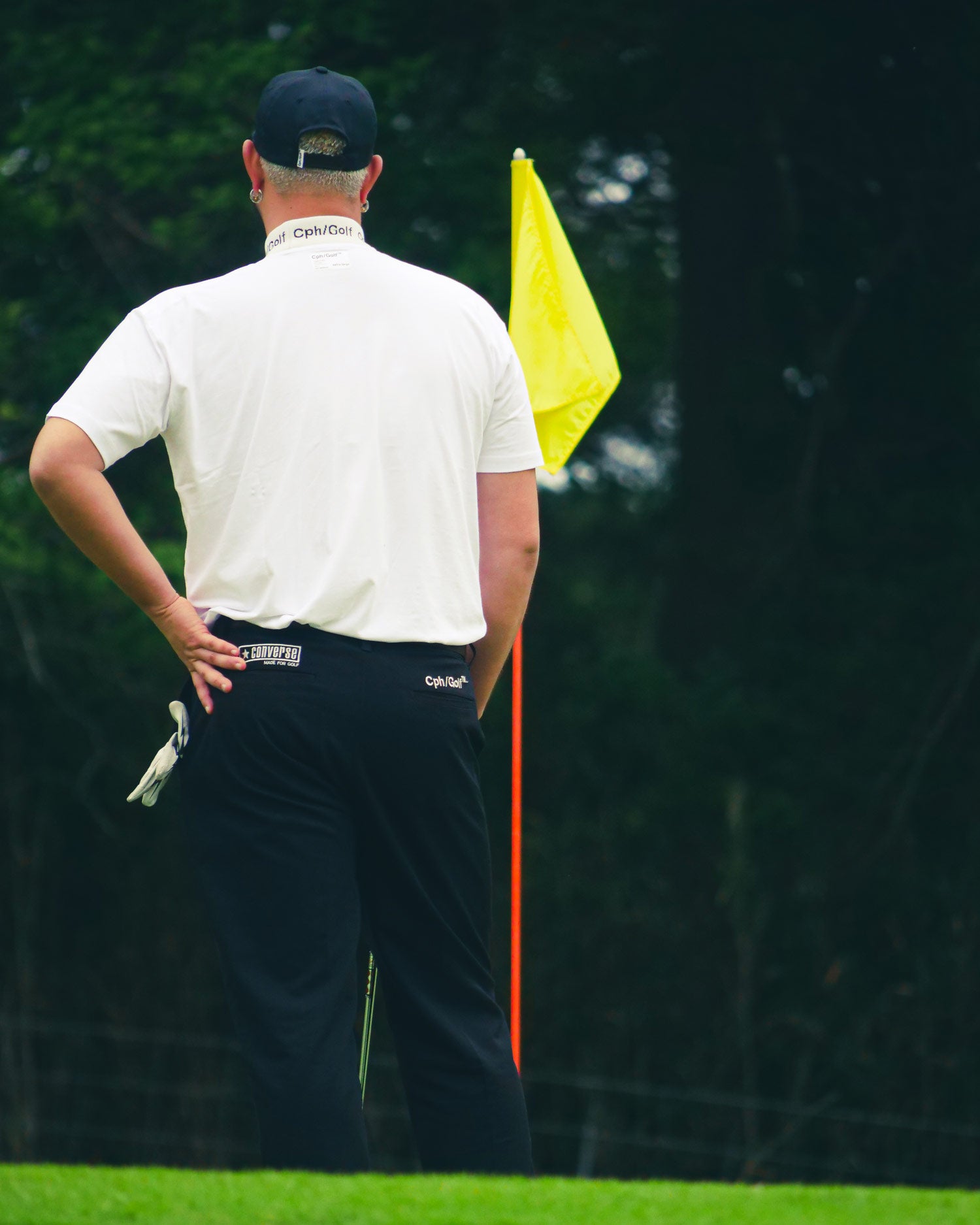 Cph/Golf™️ #JACQUARD LOGO MOCK NECK TEE - WHITE - – Cph/Golf™︎