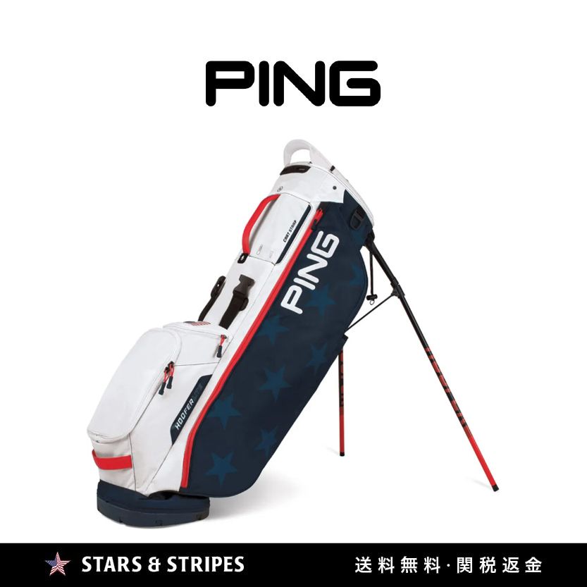 日本未販売【PING】Hoofer Liteスタンドバッグ White/Red/Navy (PING