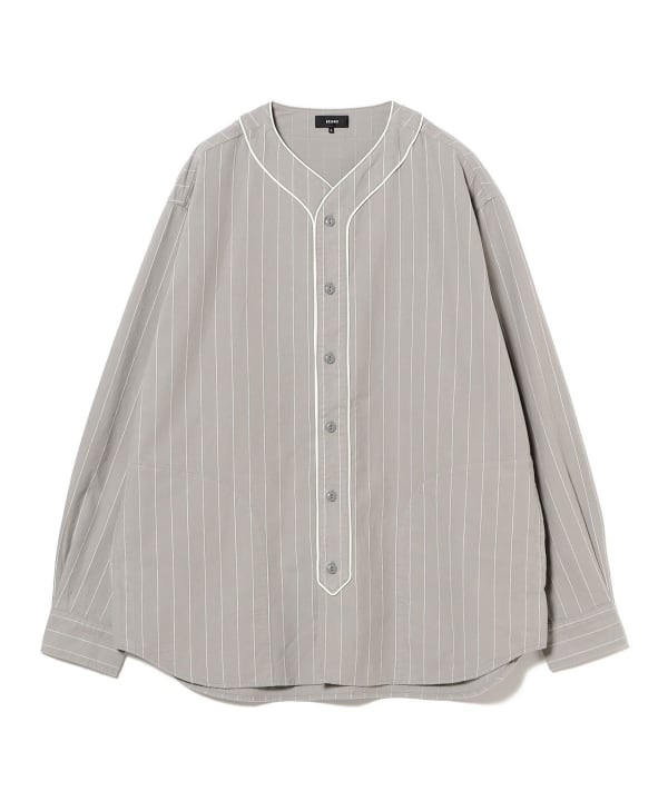 BEAMS（ビームス）ワイドフィット ベースボール ストライプ シャツ