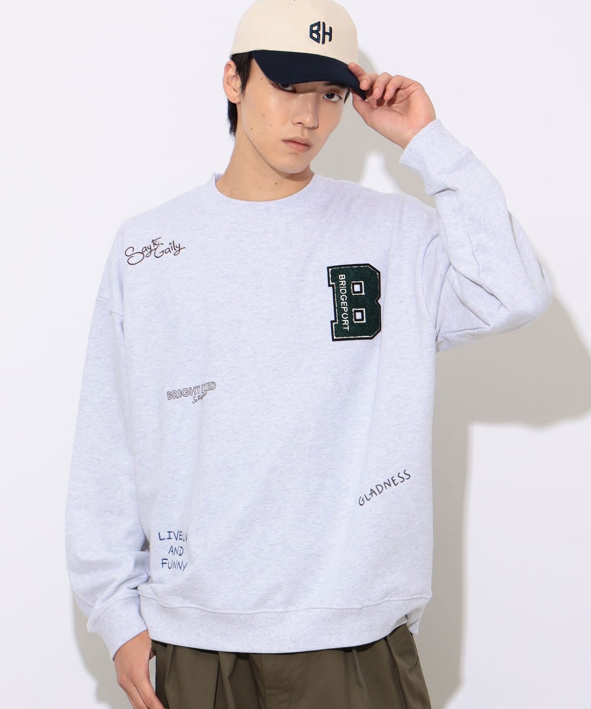 BEAMS HEART（ビームス ハート）レタード ウラケ クルーネック