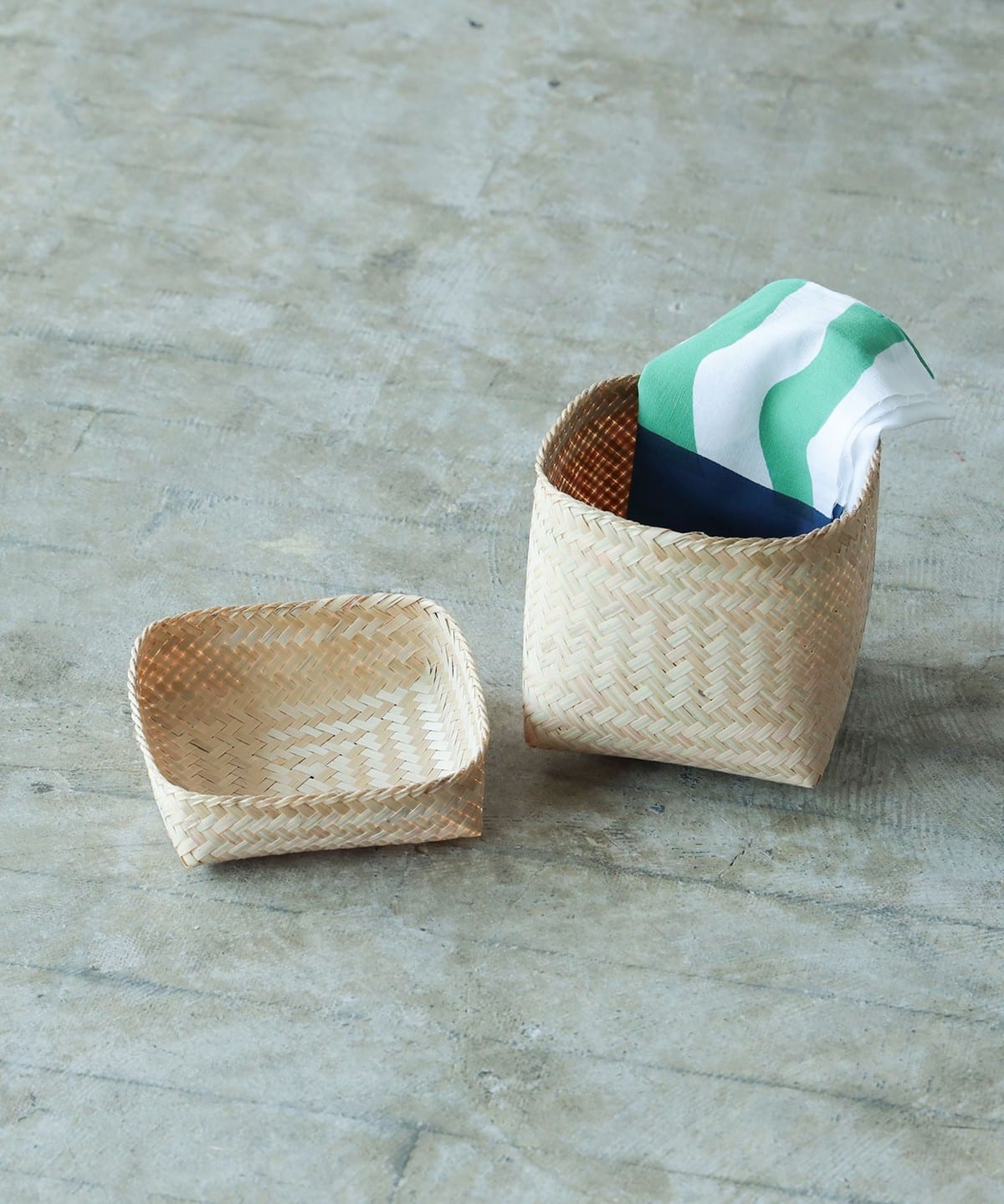 fennica（フェニカ）松野屋 / ラオスバンブーBOX正方形 バスケット