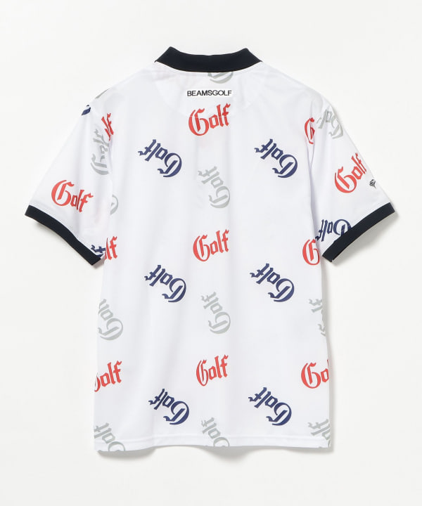 BEAMS GOLF（ビームス ゴルフ）ORANGE LABEL / 総柄 ロゴ ポロシャツ