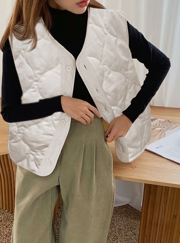 キルティングショート丈ベスト[fo1738] | レディースファッション通販