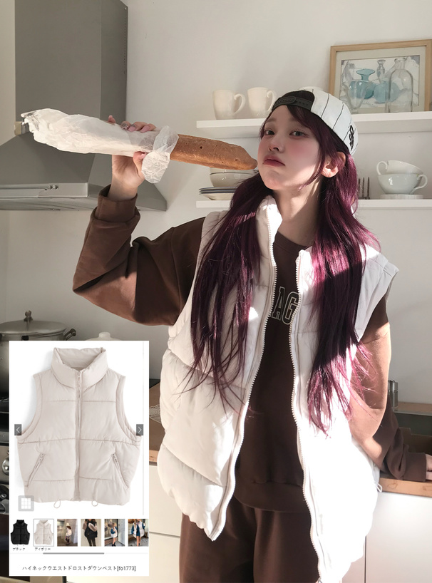 ハイネックウエストドロストダウンベスト[fo1773] | レディース