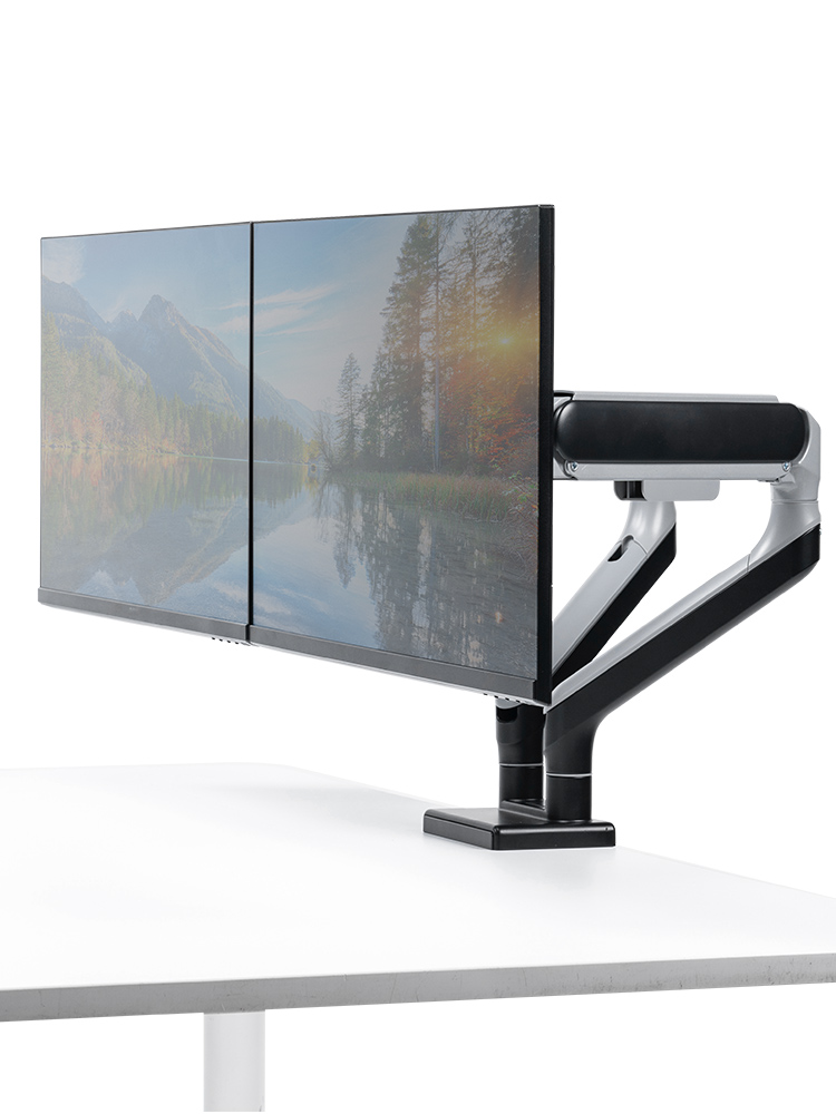 デュアルモニターアーム｜43インチ・クランプ・上下/左右/前後/回転