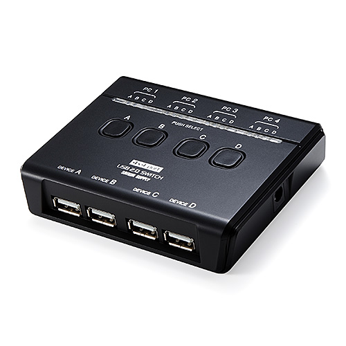 USB切替器（手動・PC4台用・USB機器4台・USB2.0・プリンタ・外付けHDD