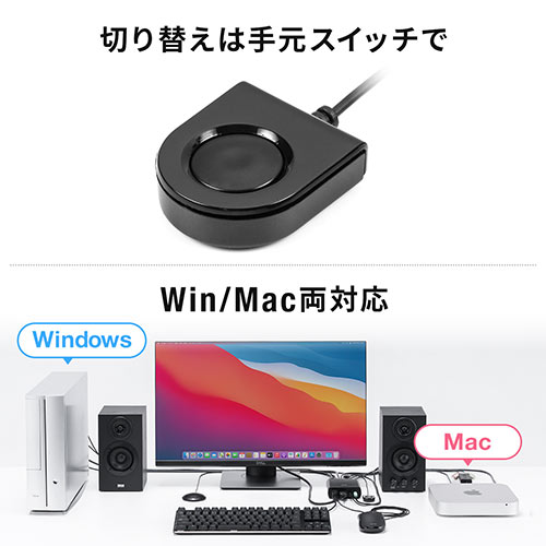 パソコン切替器（PC2台・HDMI・4K60Hz・手元スイッチ切替・USB