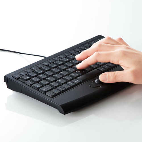 トラックボール内蔵キーボード（USB・コンパクト） SKB-TR05BK | 激安
