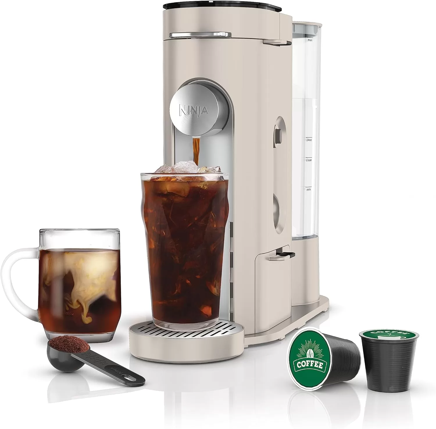 Ninja PB041ST Pods & Grounds Single-Serve Coffee Maker, Stone
