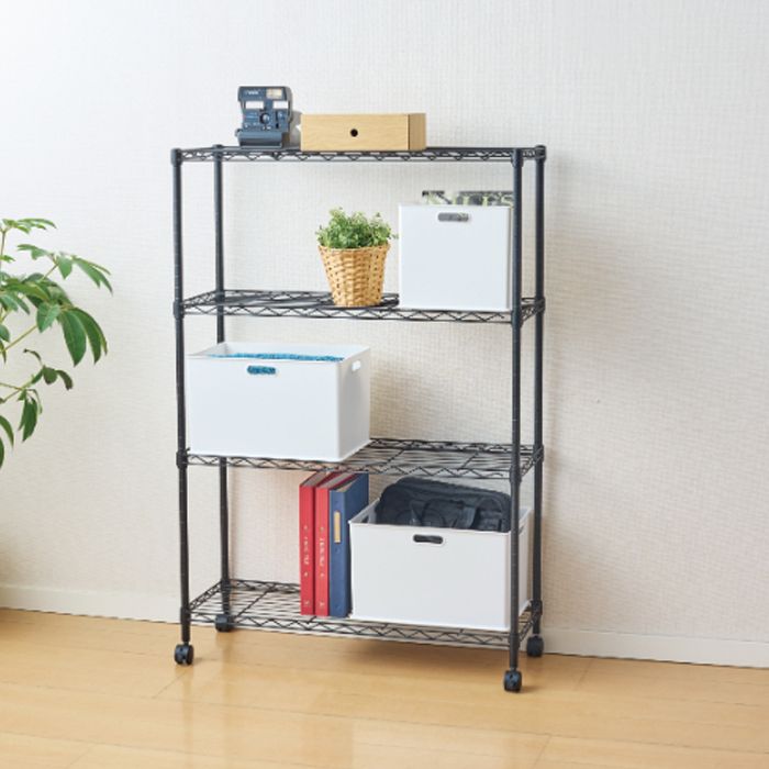 スチールラック 4段 82120 ブラックの通販｜ラック｜収納棚