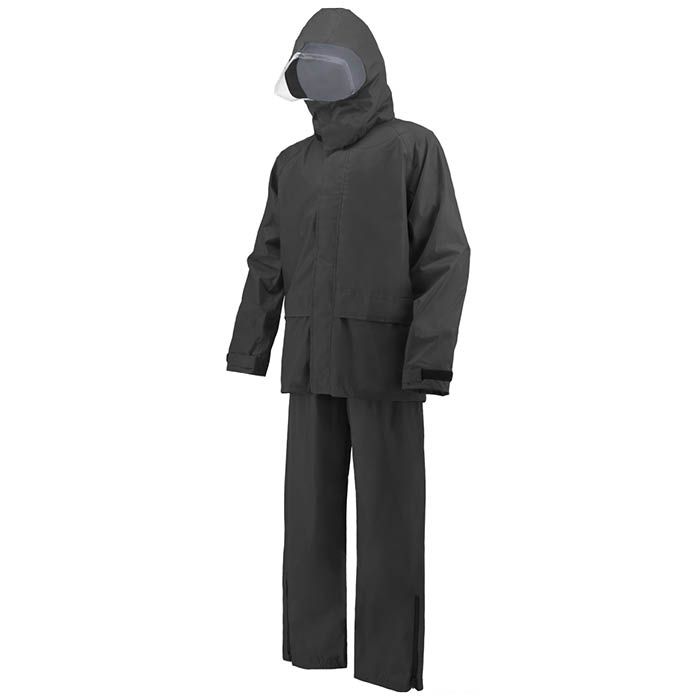 レインスーツ NKR-002 ブラック Mの通販｜ポリ・ナイロン防水布