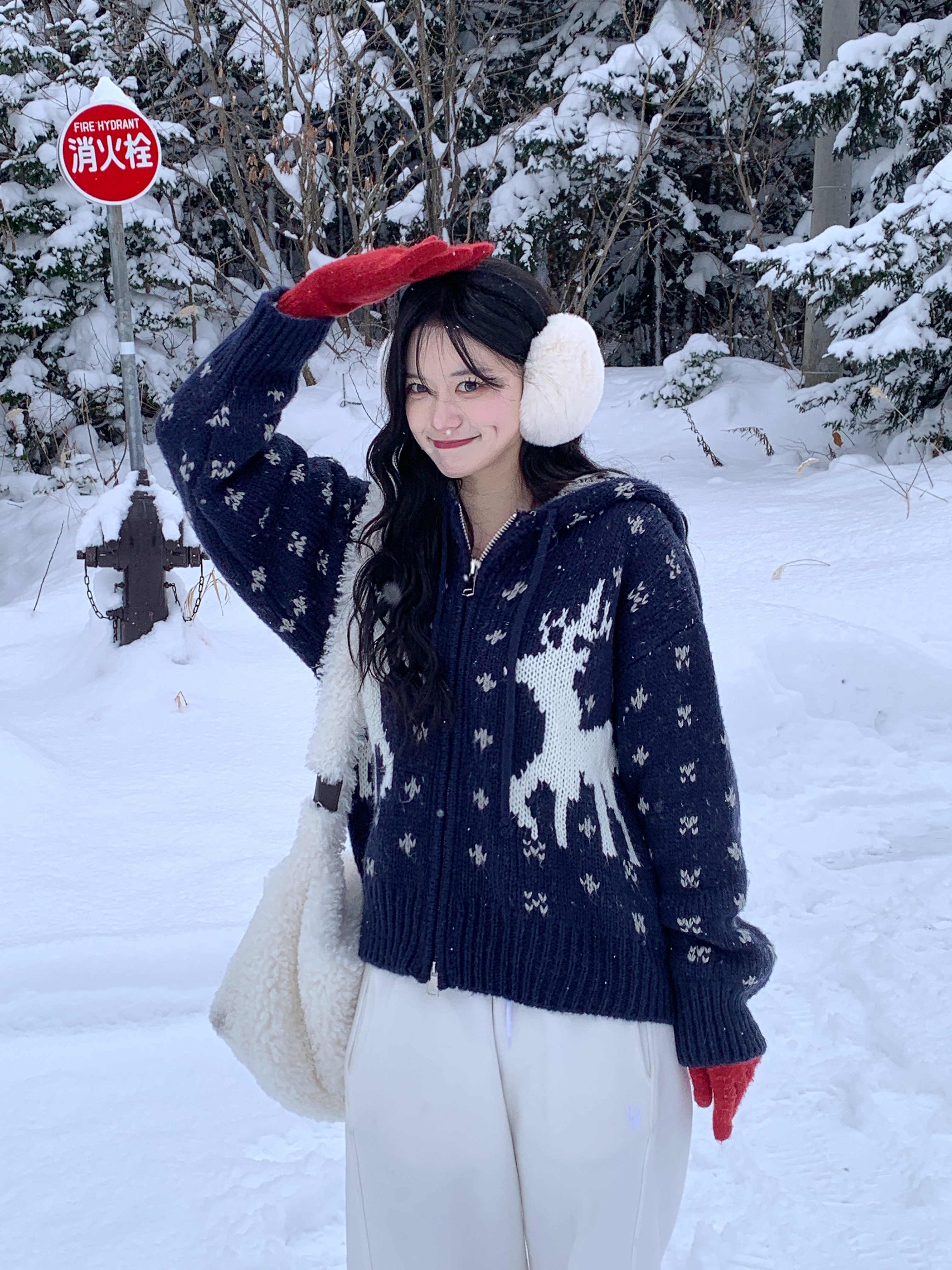 original]ノルディック柄ニットパーカー | ファッション通販サイト NUGU