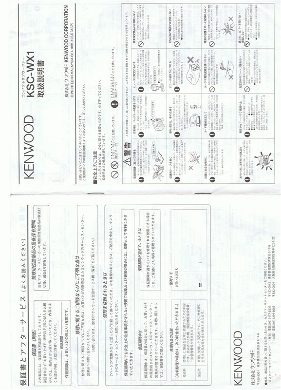 ケンウッド KSC－WX1 取扱説明書（ダイハツ MAX・L950S/952S