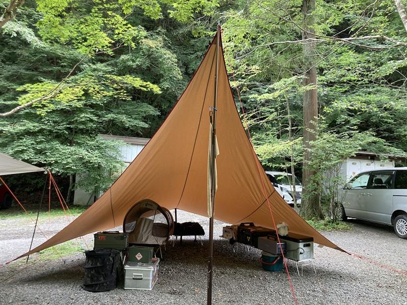 滝原オートキャンプ場＆ムササビウィング19Ft.グランデ TC焚火