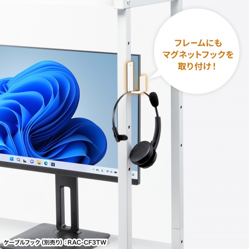 RAC-EC20【チルト天板パソコンラック（W650）】天板の角度ひとつで