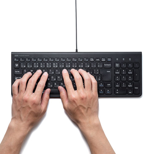 SKB-SL31BK【USBスリムキーボード（テンキー付き・ブラック）】無駄を