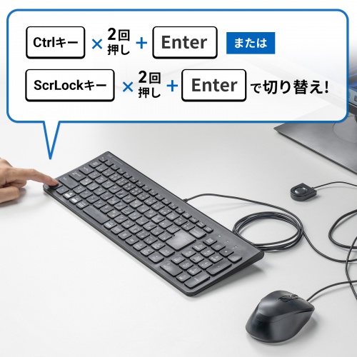 SW-KVM2WHU【HDMI対応手元スイッチ付きパソコン自動切替器(2:1)】HDMI