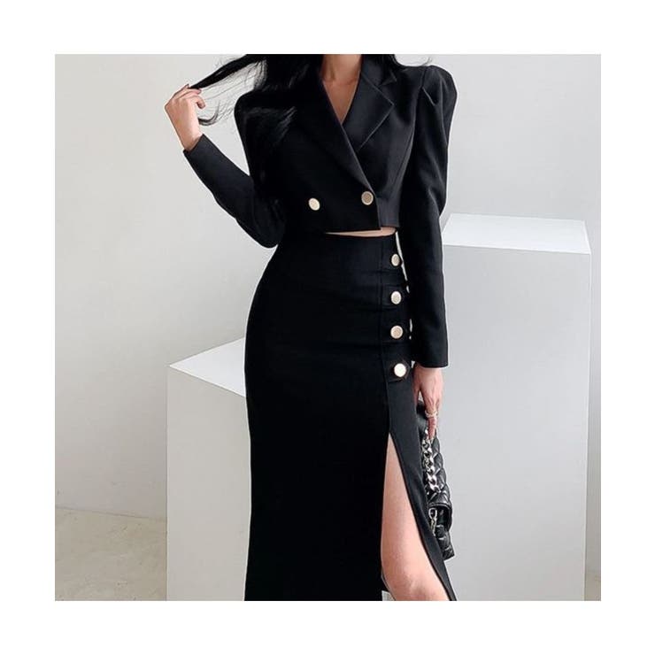 and per se 切り替え 中綿 ジップジャケット・スカートセット M and