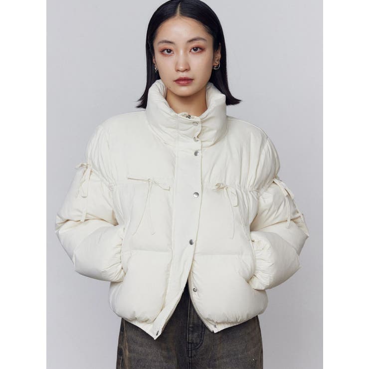 リボンパッファーダウンブルゾン[品番：MKSW0067426]｜EMODA（エモダ